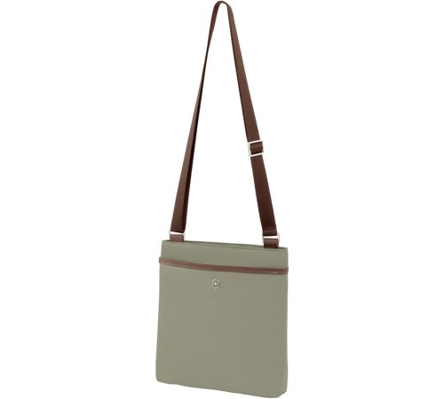 Сумка VICTORINOX Victoria Affinity, зеленая, нейлон/кожа/микрозамша, 25x4x27 см, 3 л