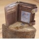 Бумажник KLONDIKE «Tim Bike», натуральная кожа в коричневом цвете, 10,5 х 12,5 х 2,5 см