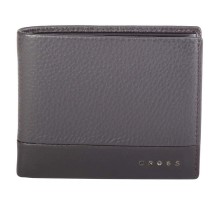 Кошелёк, Cross Nueva FV, кожа наппа, фактурная, коричневый, 11 х 8,2 х 1 см