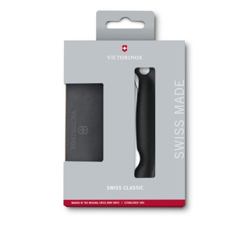 Набор VICTORINOX Swiss Classic: складной нож для овощей и разделочная доска, чёрная рукоять
