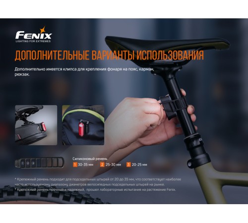 Велофара задняя Fenix BC05R V2.0, BC05RV20