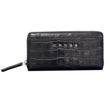 Кошелёк Cross Bebe Coco, кожа наппа фактурная, цвет чёрный/розовый, 18,8 х 10,2 х 1,5 см