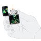 Зажигалка ZIPPO Skeleton Design с покрытием Black Light, латунь/сталь, черная, матовая, 38x13x57 мм