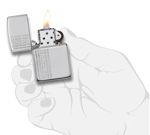 Зажигалка ZIPPO Classic с покрытием High Polish Chrome, латунь/сталь, серебристая, 36x12x56 мм