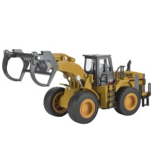 Металлический фронтальный погрузчик бревен HUI NA TOYS 1/40