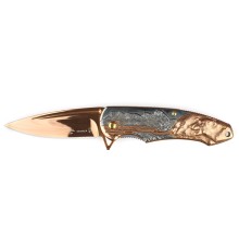 Нож складной Stinger, 84 мм (бронзовый), рукоять: сталь (серый и бронзовый), картонная коробка