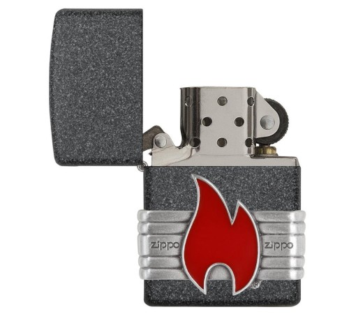 Зажигалка ZIPPO Classic с покрытием Iron Stone™, латунь/сталь, серая, матовая, 38x13x57 мм