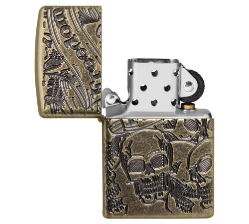 Зажигалка ZIPPO Armor™ с покрытием Antique Brass, латунь/сталь, медная, матовая, 38x13x57 мм