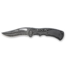 Нож складной Stinger, 90 мм (серебр.-черн.), рукоять: сталь/пластик (черн.),с клипом,коробка картон