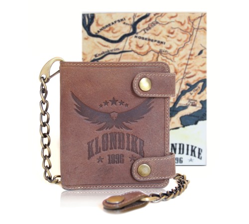 Бумажник KLONDIKE «Tim Eagle», натуральная кожа в светло-коричневом цвете, 10,5 х 12,5 х 2,5 см