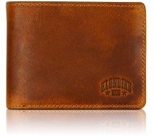 Бумажник KLONDIKE DIGGER «Angus», натуральная кожа в коньячном цвете, 12 х 9 x 2,5 см