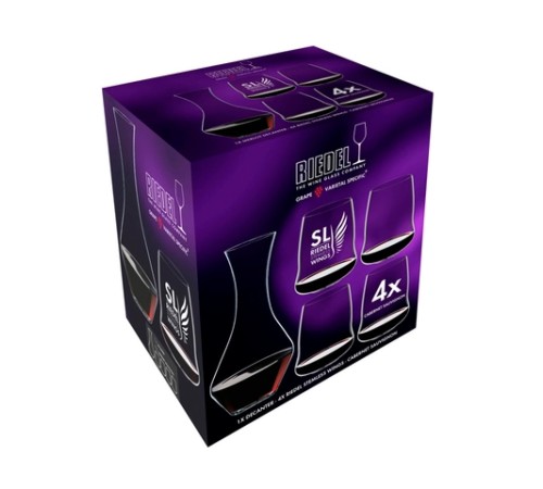 Декантер для вина Riedel и 4 бокала для красного вина Winewings Cabernet