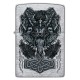 Зажигалка ZIPPO Viking Design с покрытием Brushed Chrome, латунь/сталь, серебристая, 38x13x57 мм