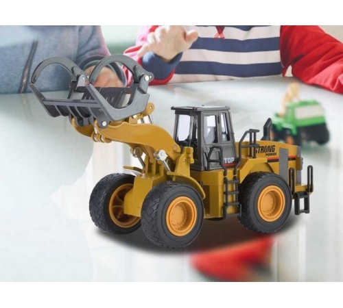 Металлический фронтальный погрузчик бревен HUI NA TOYS 1/40