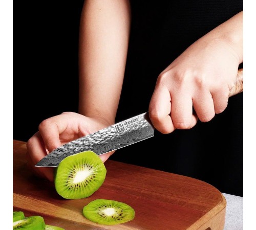 Нож универсальный из дамасской стали Keemake 5 Inch Utiity Knife, синий + бежевый