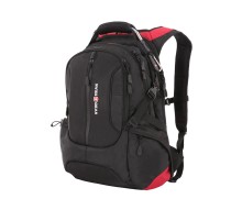 Рюкзак SWISSGEAR, 15”, черный/красный, полиэстер 1200D, 36х17х50 см, 30 л