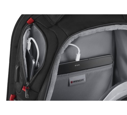 Рюкзак WENGER PlayerOne 17.3”, чёрный, 100% полиэстер, 38х26х49 см, 29 л