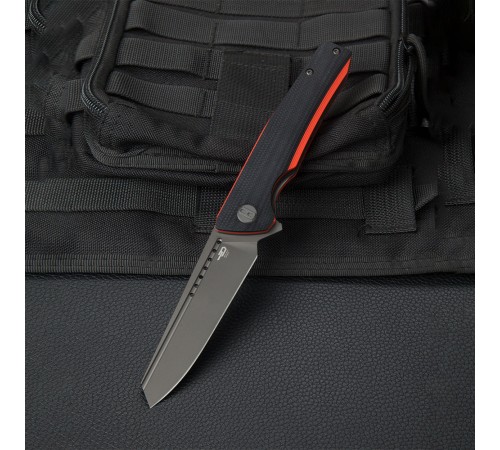 Нож Bestech Slyther сталь 14C28N, рукоять G10 черно-красная