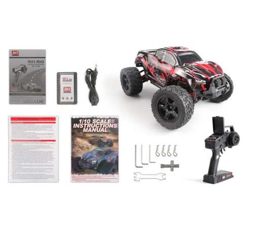 Радиоуправляемый монстр Remo Hobby MMAX PRO (красный) Li-Po 4WD 2.4G 1/10 RTR
