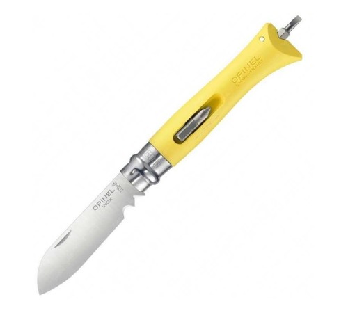 Набор-дисплей Opinel, 12 ножей №9 DIY из нержав стали, 6 серых + 6 желтых, 001805