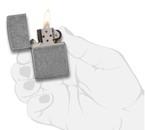 Зажигалка ZIPPO Classic с покрытием ™Plate, латунь/сталь, серебристая, матовая, 38x13x57 мм