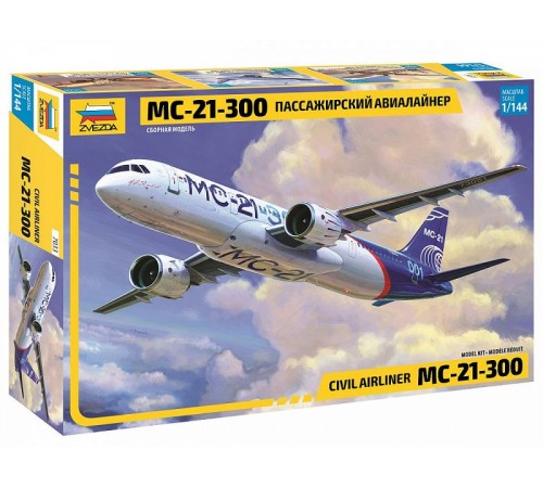 Сборная модель ZVEZDA Пассажирский авиалайнер МС-21-300, 1/144