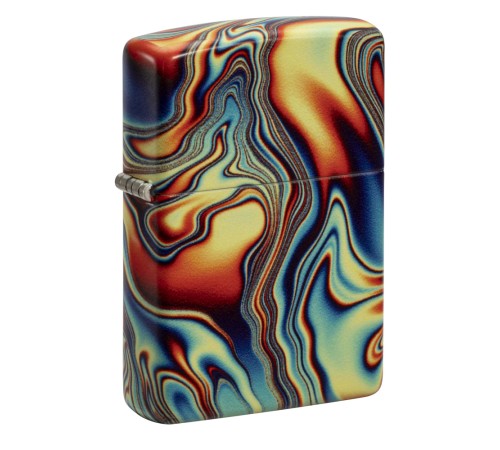 Зажигалка ZIPPO Swirl с покрытием Glow In The Dark Green, латунь/сталь, разноцветная, 38x13x57 мм