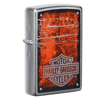 Зажигалка ZIPPO Harley-Davidson® с покрытием Street Chrome™, латунь/сталь, серебристая, 38x13x57 мм