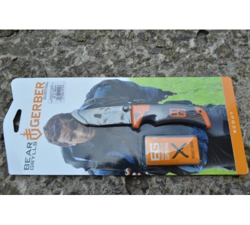 Нож Gerber Bear Grylls Scout, серрейторное, блистер, (1013958), 31-000754