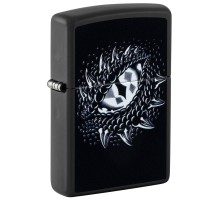 Зажигалка ZIPPO Dragon Eye с покрытием Black Light, латунь/сталь, черная,матовая 38x13x57 мм
