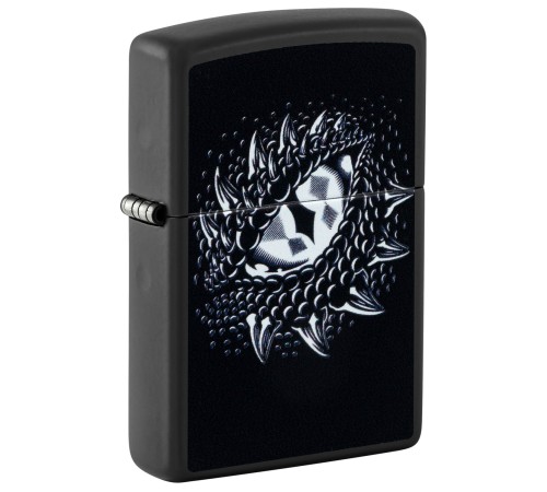 Зажигалка ZIPPO Dragon Eye с покрытием Black Light, латунь/сталь, черная,матовая 38x13x57 мм