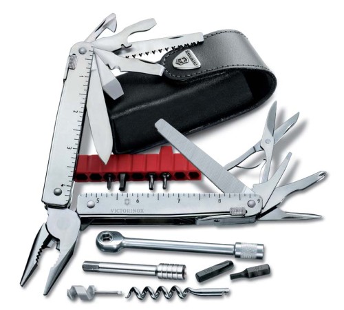 Мультитул VICTORINOX SwissTool X Plus Ratchet, 115 мм, 40 функций, в кожаным чехле