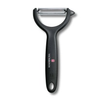 Нож для чистки томатов и киви VICTORINOX, двусторонее зубчатое лезвие, чёрная рукоять