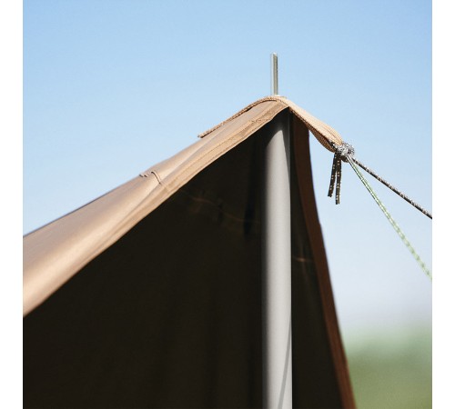 Тент Naturehike Yunxiao Canopy Lite CNK2350WS015, 150D, 400-315*292 см для кемпинга, светло-коричневый (с двумя стойками), 6976023926341