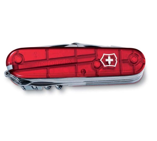 Нож перочинный VICTORINOX Swiss Champ, 91 мм, 33 функции, полупрозрачный красный