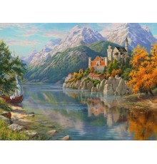 Картина мозаикой с нанесенной рамкой 40х50 И.ПРИЩЕПА. ЗАМОК В ГОРАХ (36 цветов)