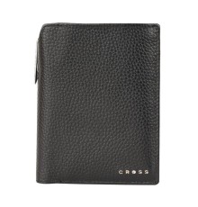 Бумажник для документов Cross Hudson Black, с ручкой Cross, кожа наппа, фактурная, черный