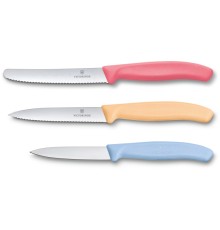 Набор из 3 ножей VICTORINOX Swiss Classic: 2 ножа для овощей и фруктов 8 и 10 см, столовый нож 11 см