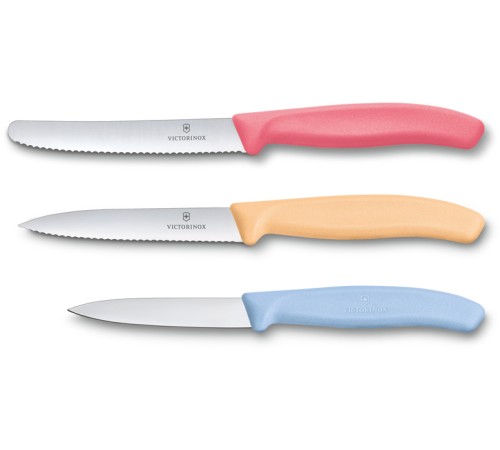 Набор из 3 ножей VICTORINOX Swiss Classic: 2 ножа для овощей и фруктов 8 и 10 см, столовый нож 11 см