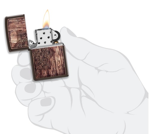 Зажигалка ZIPPO Classic с покрытием Brown Matte, латунь/сталь, коричневая, матовая, 38x13x57 мм