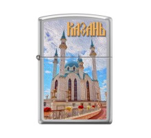 Зажигалка ZIPPO Казань с покрытием High Polish Chrome, латунь/сталь, серебристая, 38x13x57 мм