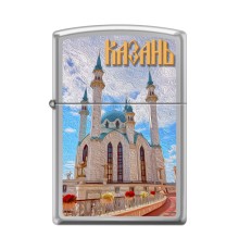 Зажигалка ZIPPO Казань с покрытием High Polish Chrome, латунь/сталь, серебристая, 38x13x57 мм