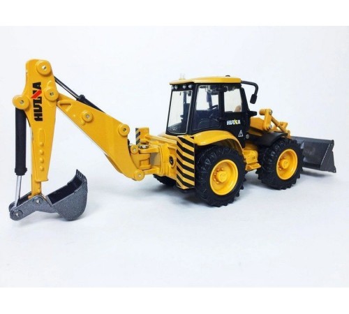 Металлический колесный экскаватор HUI NA TOYS 1/50