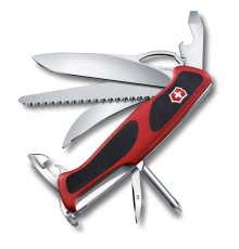 Нож перочинный VICTORINOX RangerGrip 58 Hunter, 130 мм, 13 функций, с фиксатором, красный с чёрным