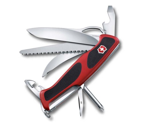 Нож перочинный VICTORINOX RangerGrip 58 Hunter, 130 мм, 13 функций, с фиксатором, красный с чёрным