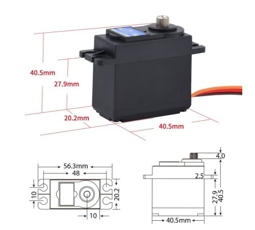 Сервомашинка цифровая JX Servo PDI-5509MG (55.6г/9.35/0.13/6V) стандартная