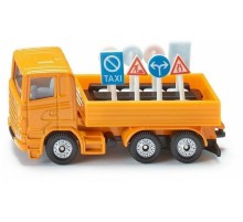Грузовик Siku 1322 с дорожными знаками 1/87, 7.7 см, желтый