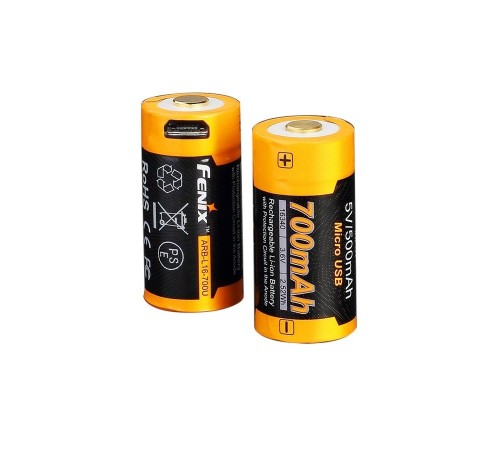 Аккумулятор 16340 Fenix 700 mAh Li-ion с разъемом для USB