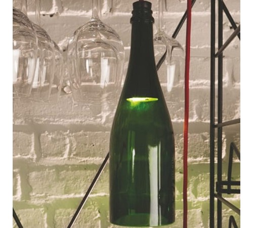Светильник подвесной из винной бутылки L'Atelier du Vin Bouteille Torche Vert bouteille
