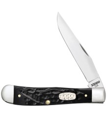 Нож перочинный ZIPPO Rough Black Synthetic Trapper, 105 мм, чёрный + ЗАЖИГАЛКА ZIPPO 207